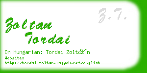 zoltan tordai business card